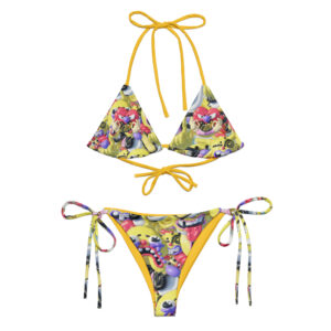"BRAVIERA WORLD" All-over print recycled string bikini